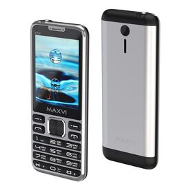  Мобильный телефон Maxvi X10i серебристый металлик 